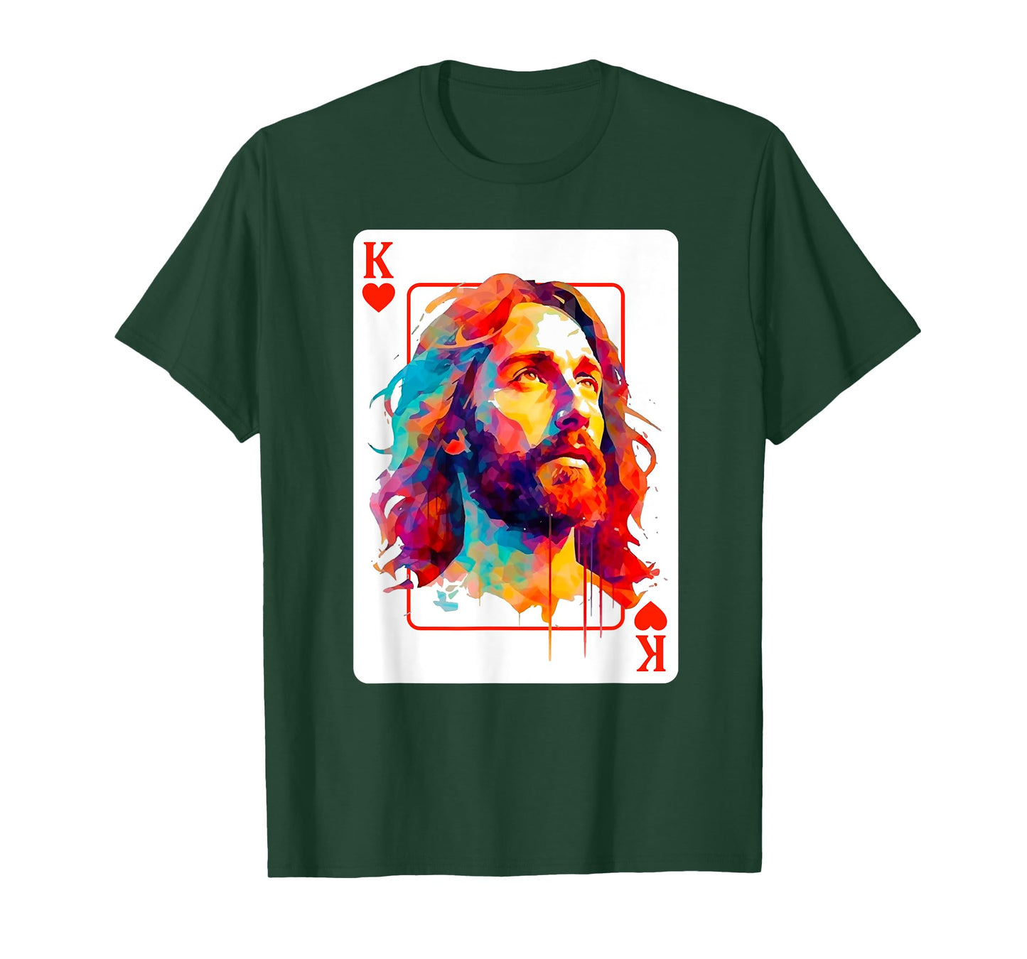 Jesus King Card Christian Christ Religious Believer Hearts T-Shirt