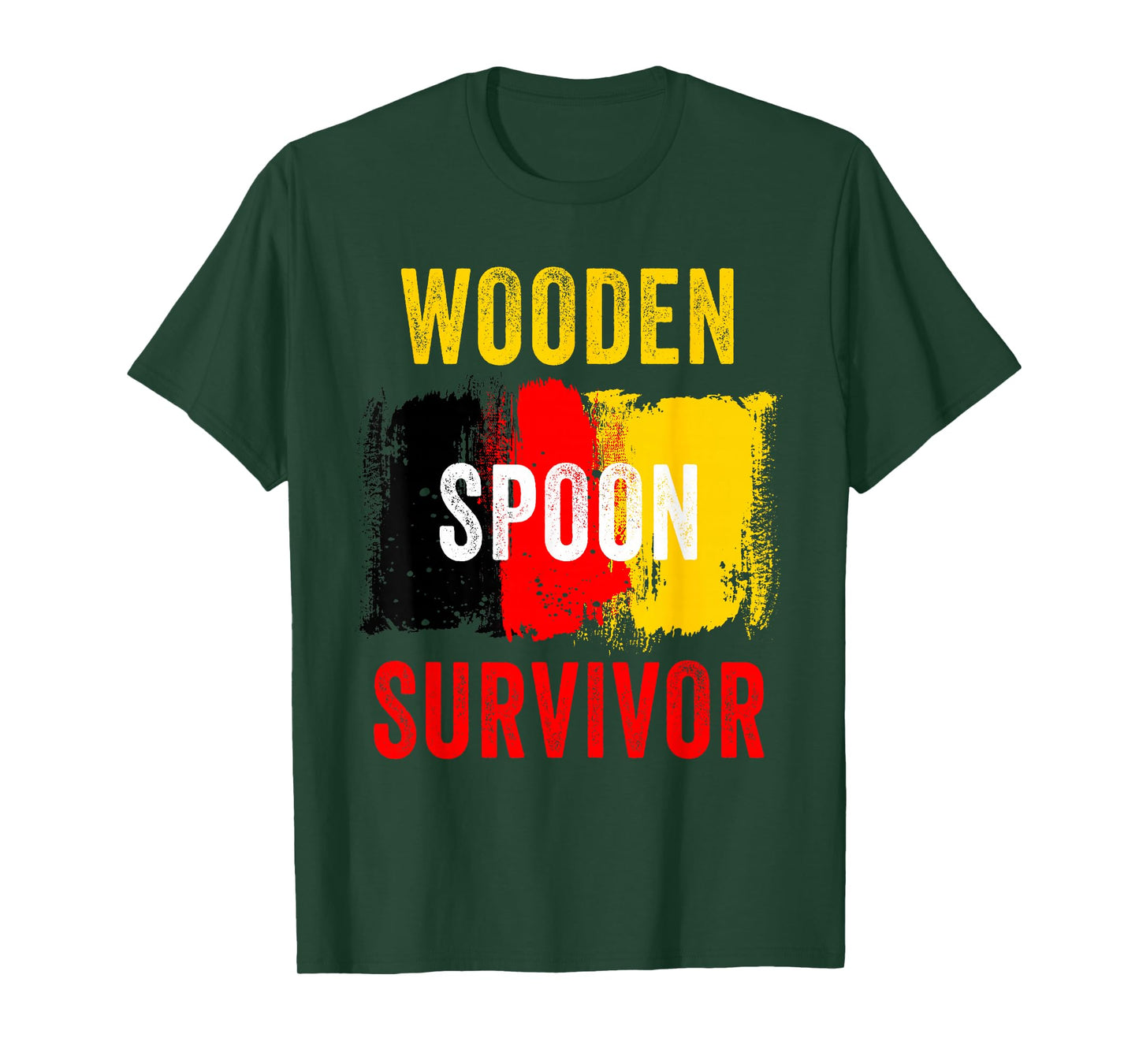 Wooden Spoon Survivor – Germany Flag Funny Childhood Quote T-Shirt