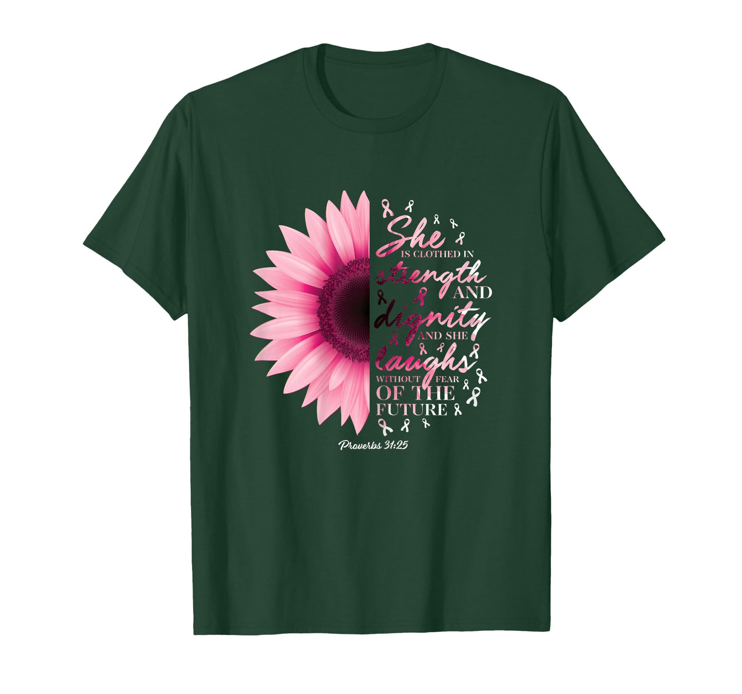 Proverbs 31 Verse Shirts Christian Breast Cancer Awareness T-Shirt