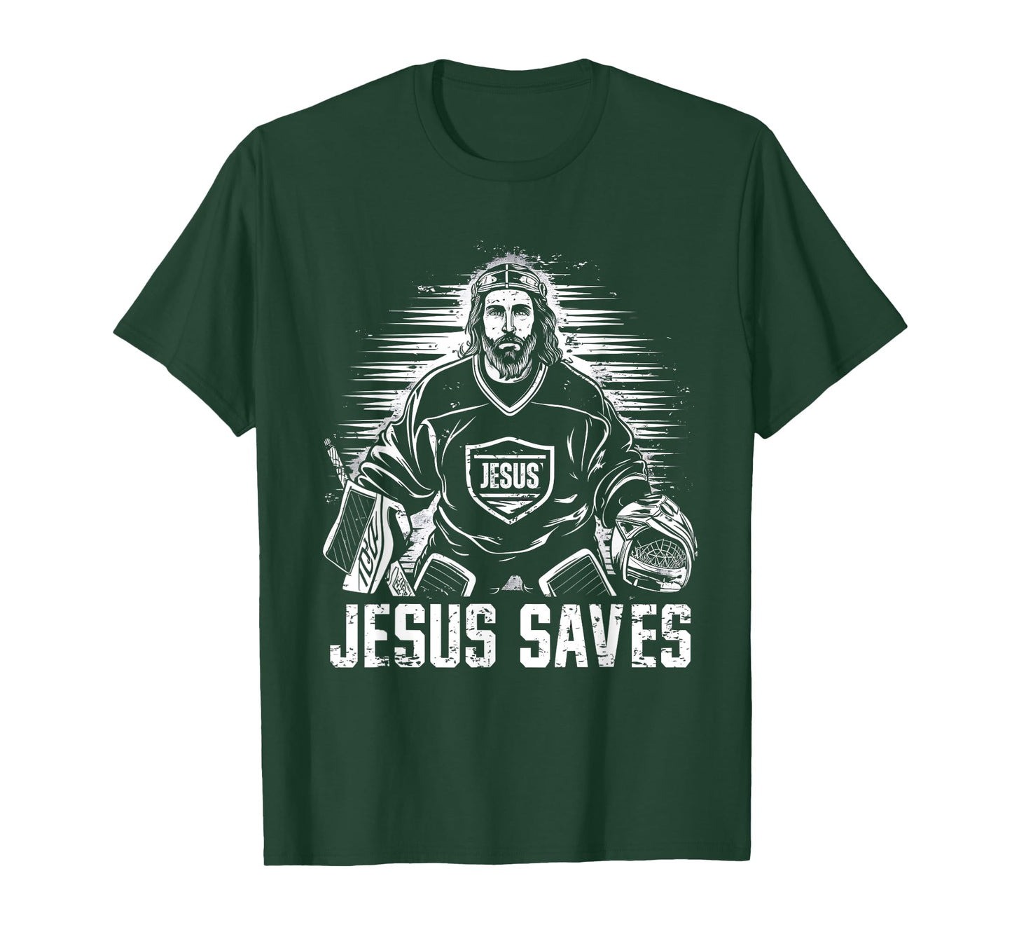 Jesus Saves Ice Hockey Goalie Funny Christian Religion Sport T-Shirt