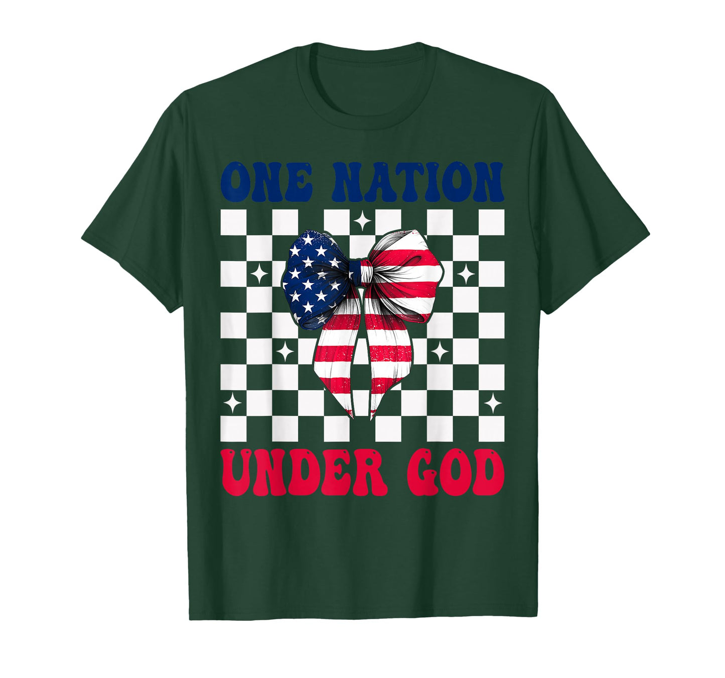 4th of July USA American Flag Patriotic One Nation Under God T-Shirt