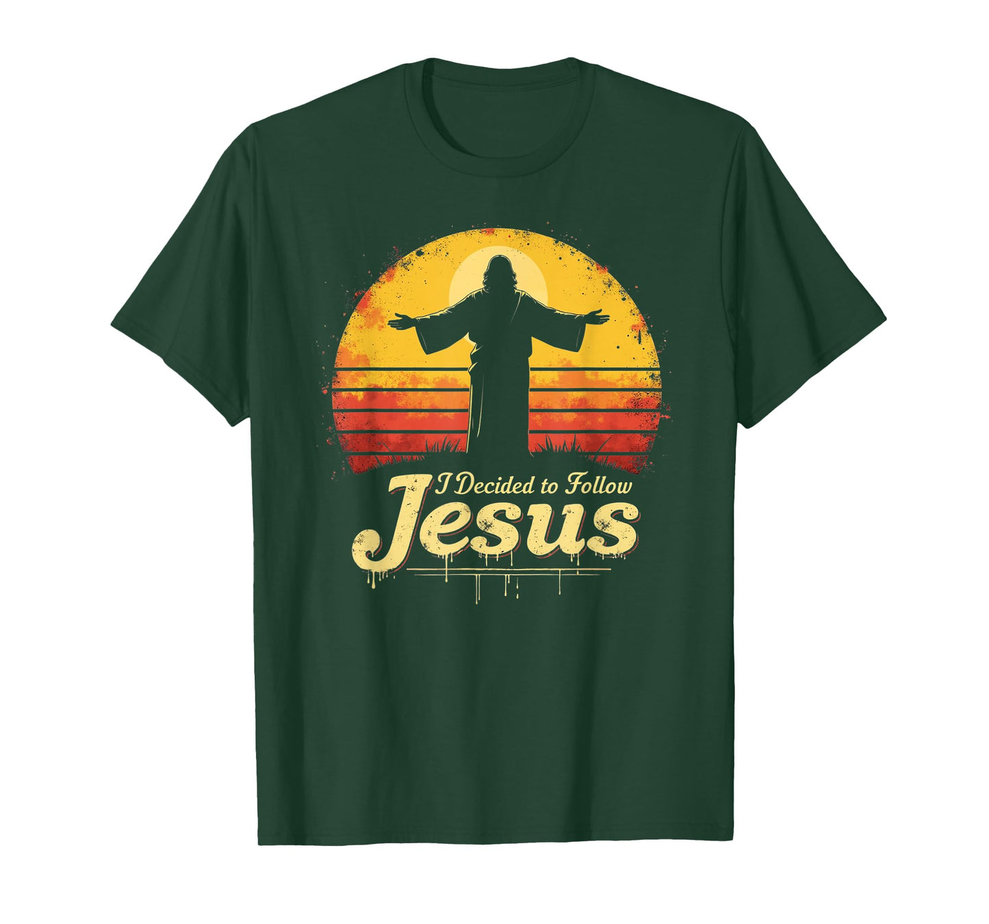 Faith in Jesus – Vintage Christian Sunset Style Graphic T-Shirt