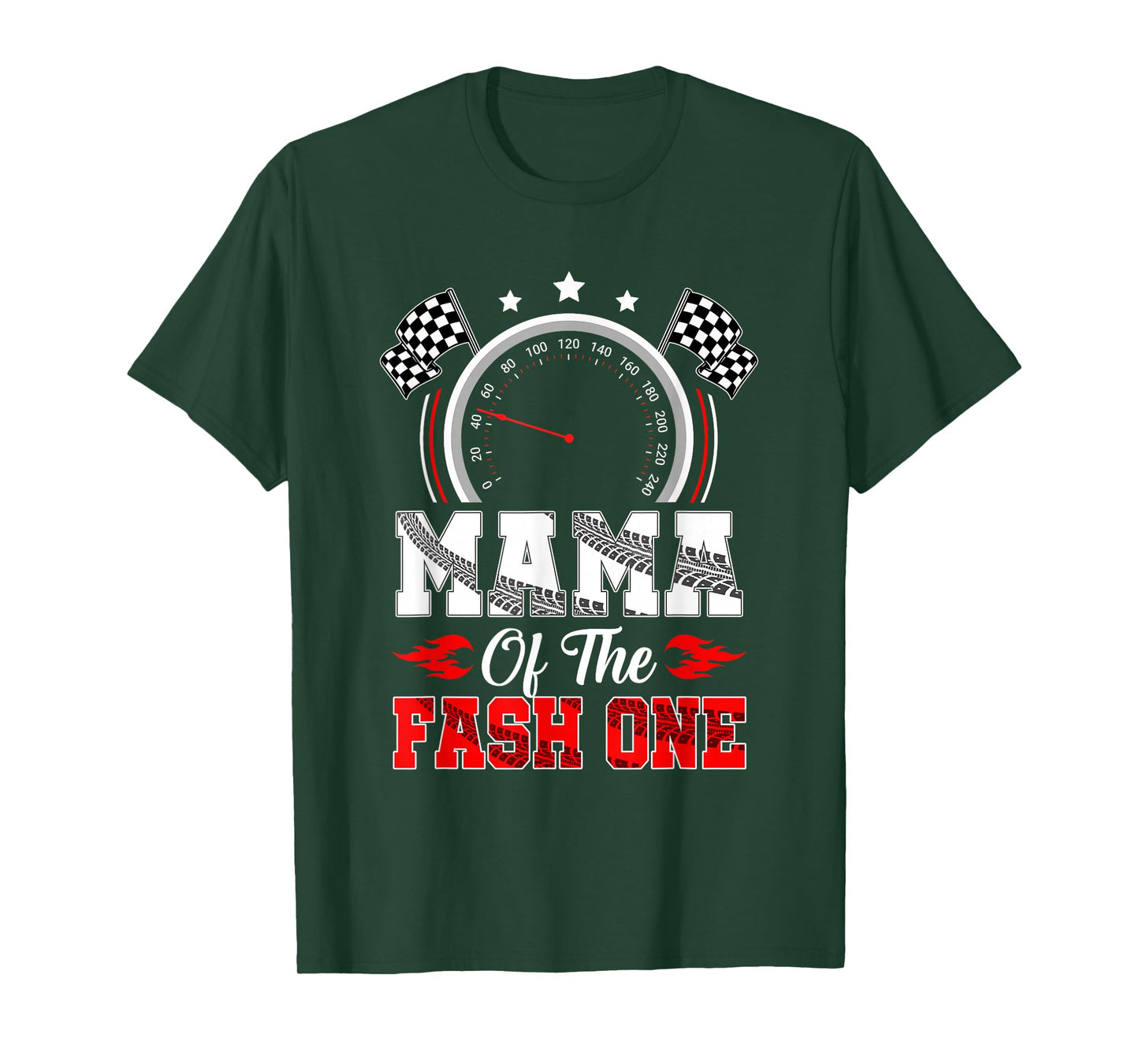 Mama Of The Fast One 1St Birthday Racing Car Family T-Shirt