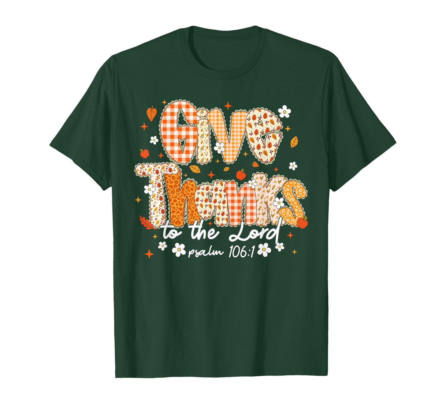 Give Thanks to The Lord Lace Christian Fall Autumn Girly T-Shirt