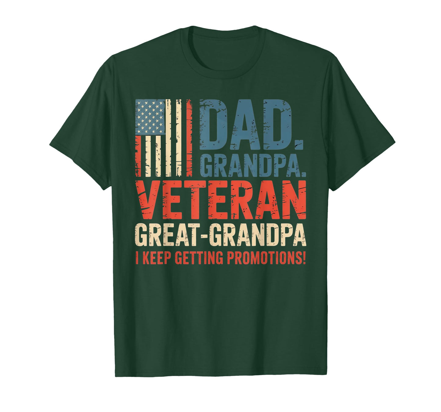 Mens Fathers Day Dad Grandpa Veteran Great Grandpa from Grandkids T-Shirt