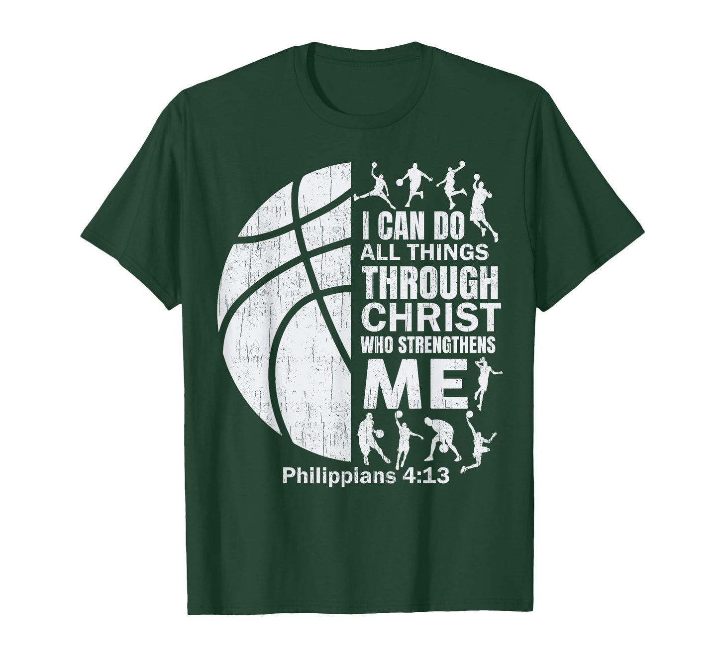 Christian Basketball T Shirt Christ Bible Verse Boys Teen T-Shirt