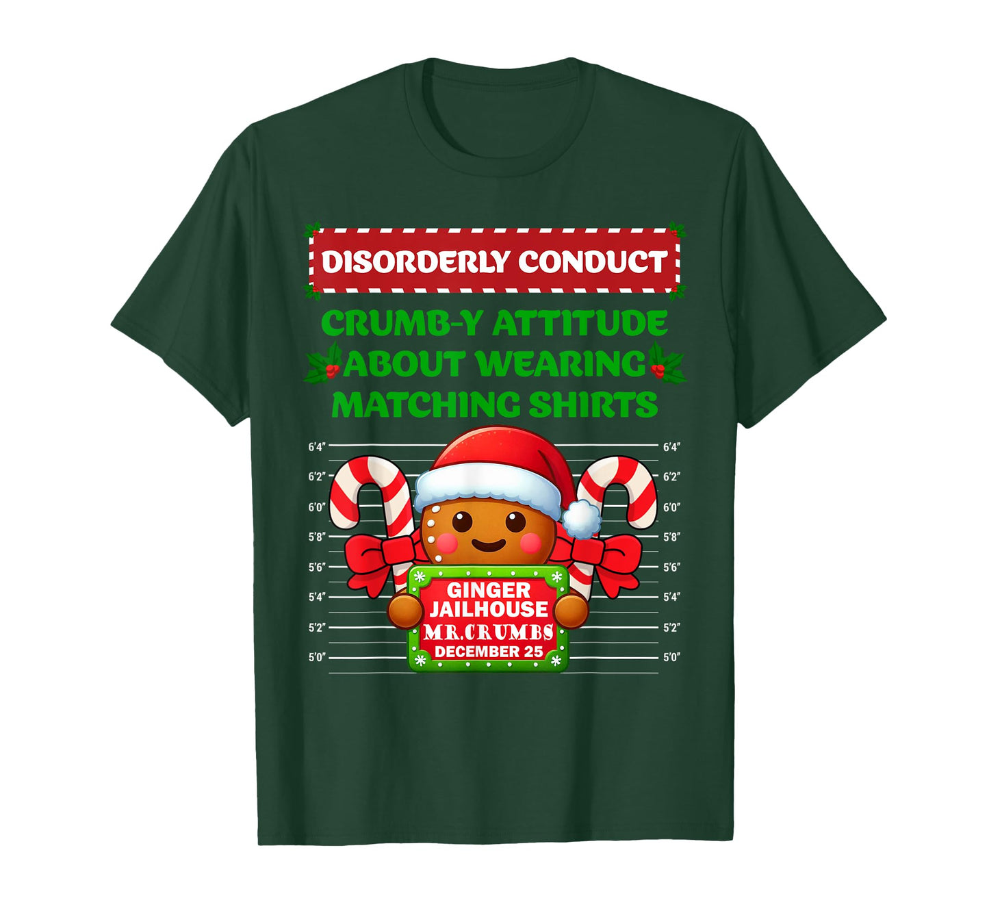 Funny Gingerbread Inmate Christmas Matching Family Group Set T-Shirt
