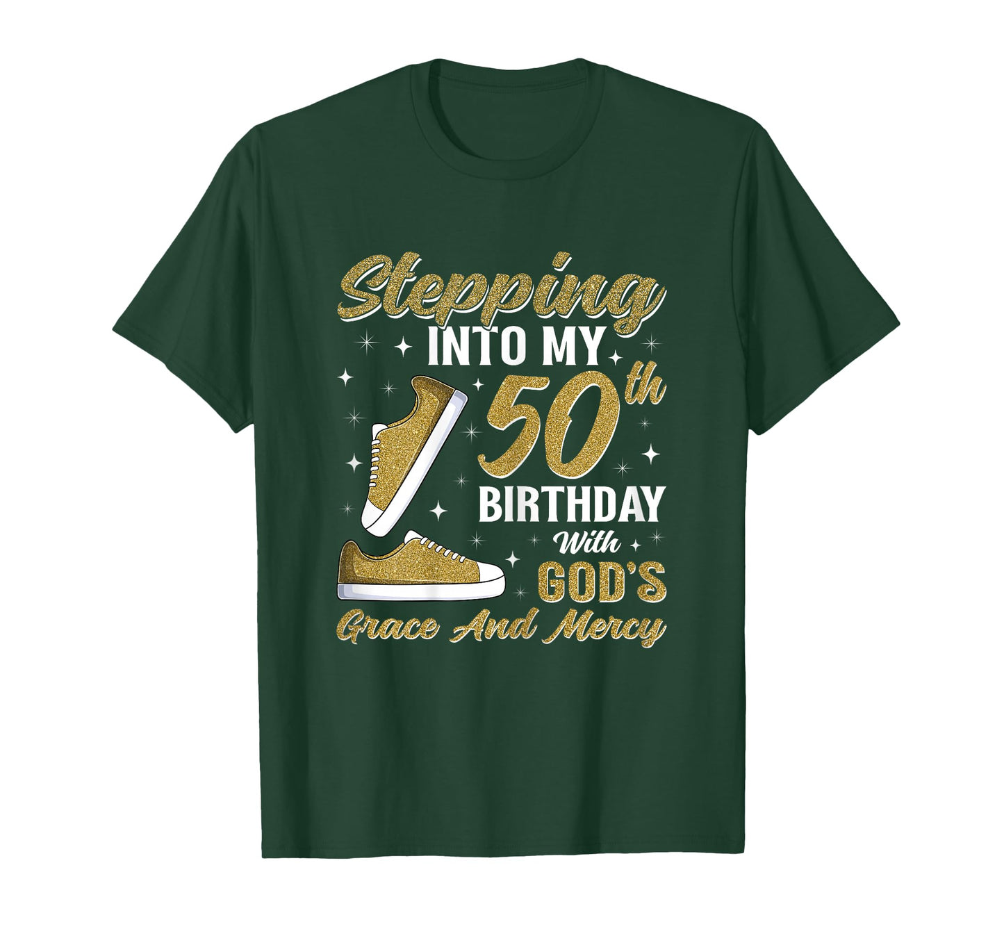 Stepping Into My 50th Birthday with God's Grace 50 Years Old T-Shirt