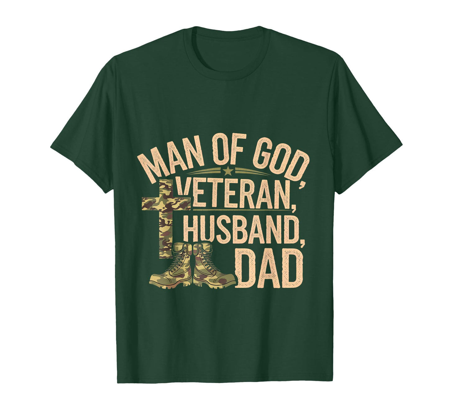Man Of God Veteran Husband Dad Christian Jesus Camouflage T-Shirt