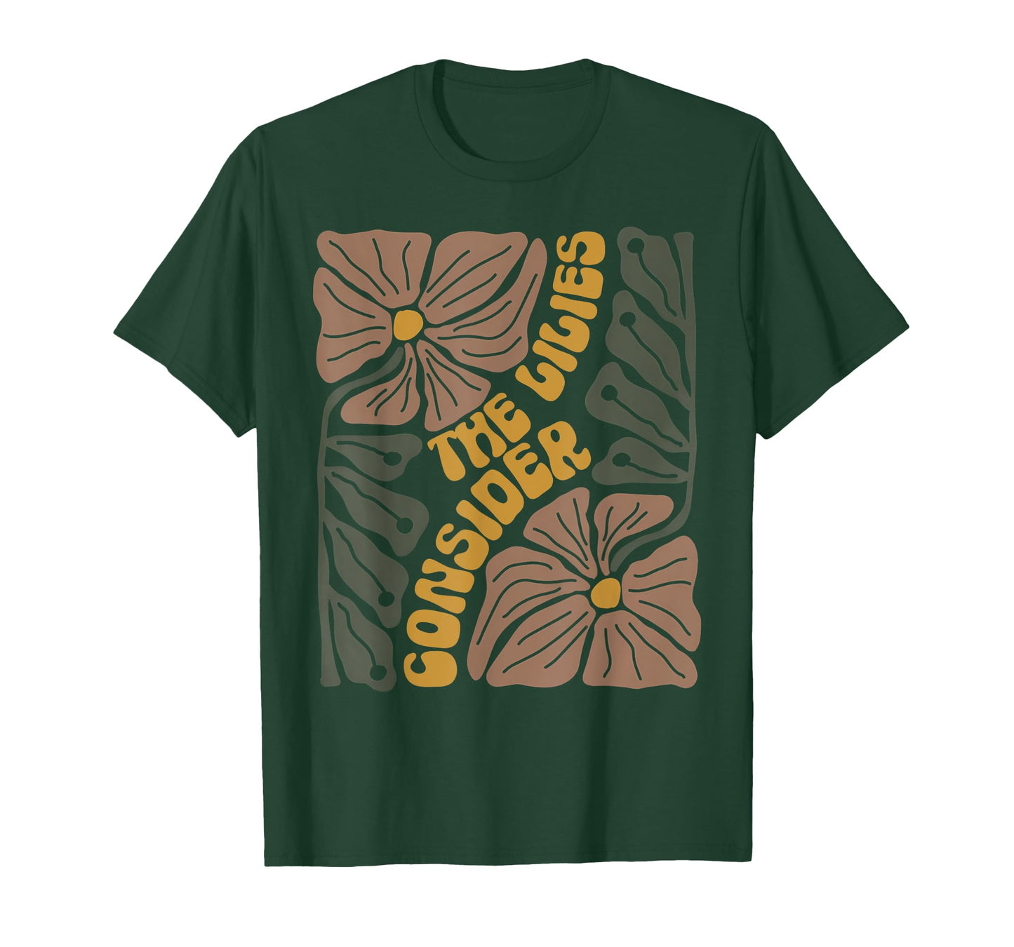 Consider The Lilies Boho Floral Christian Religious Bible T-Shirt