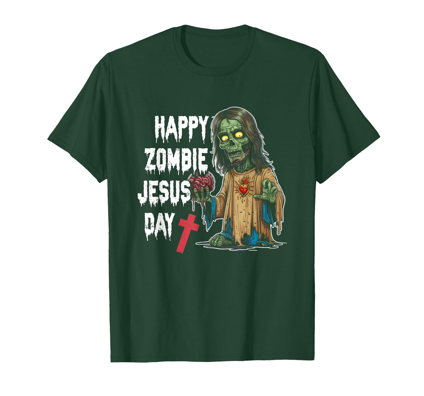 Happy Zombie Jesus Day Skeleton Horror Christ Halloween T-Shirt