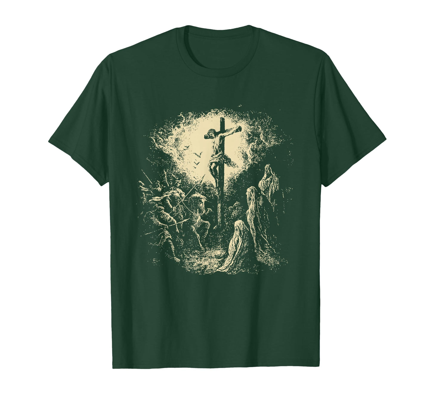 Jesus Crucifixion Scene Vintage Christian Apparel T-Shirt