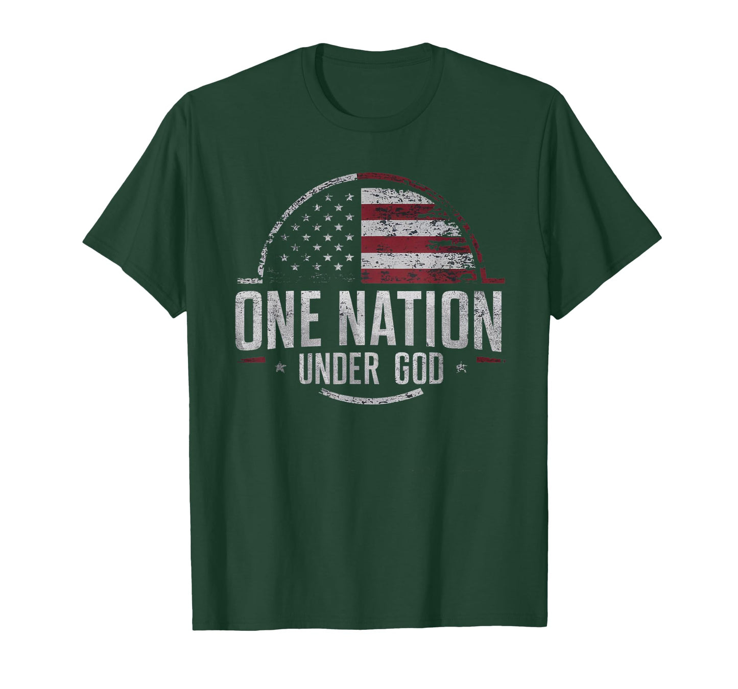 Patriotic One Nation Under God American Flag Design T-Shirt for Women Men