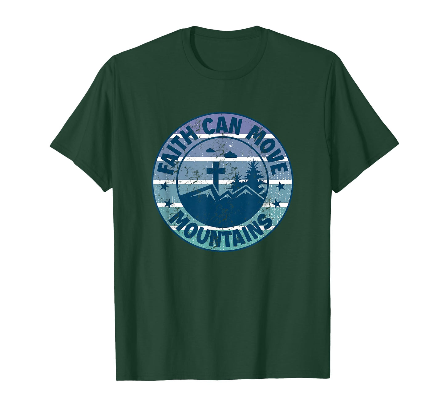 Vintage Faith Can Move Mountains Bible Verse Tee T-Shirt