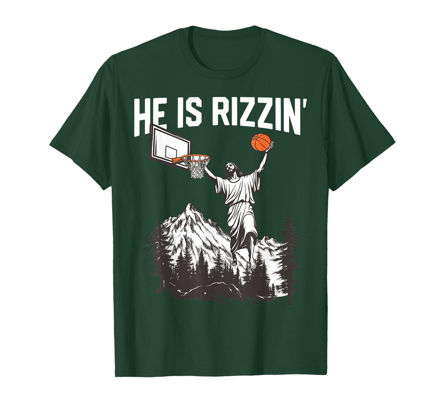 Jesus Basketball Dunk He is Rizzin Christian Easter T-Shirt