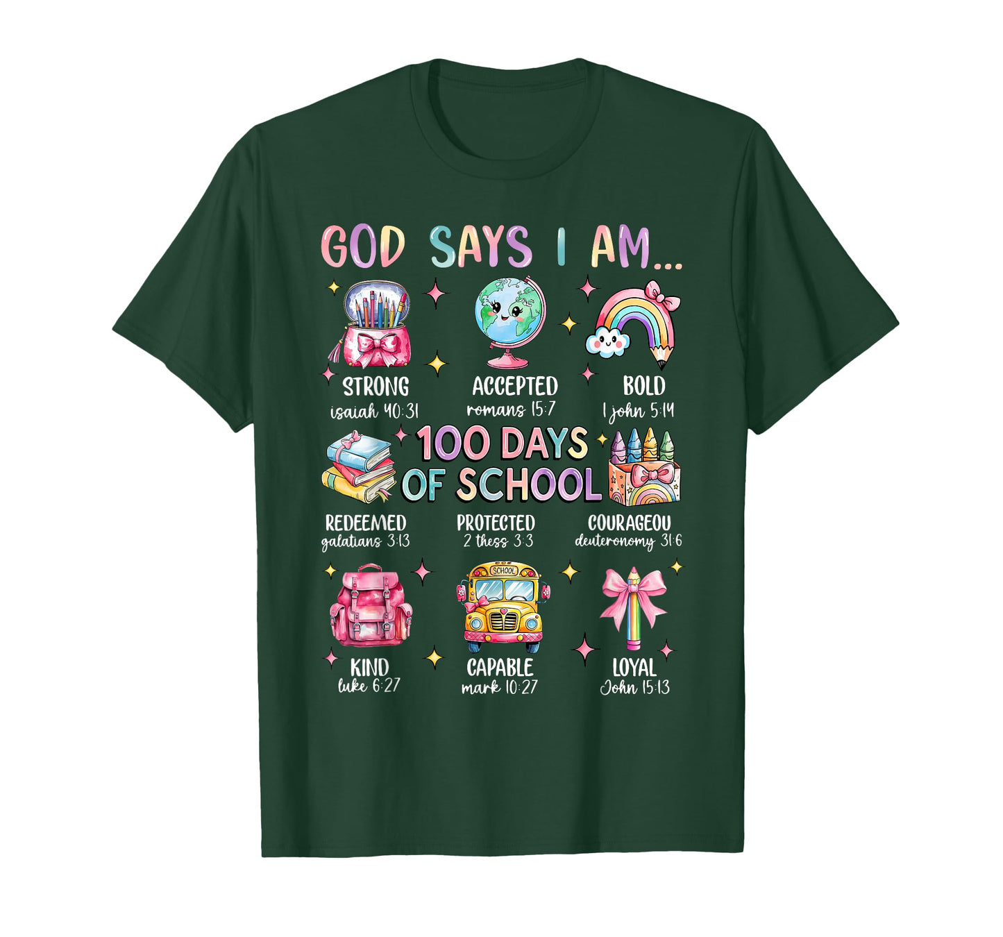 Funny God Says I Am 100 Days Of School Teacher Educator T-Shirt