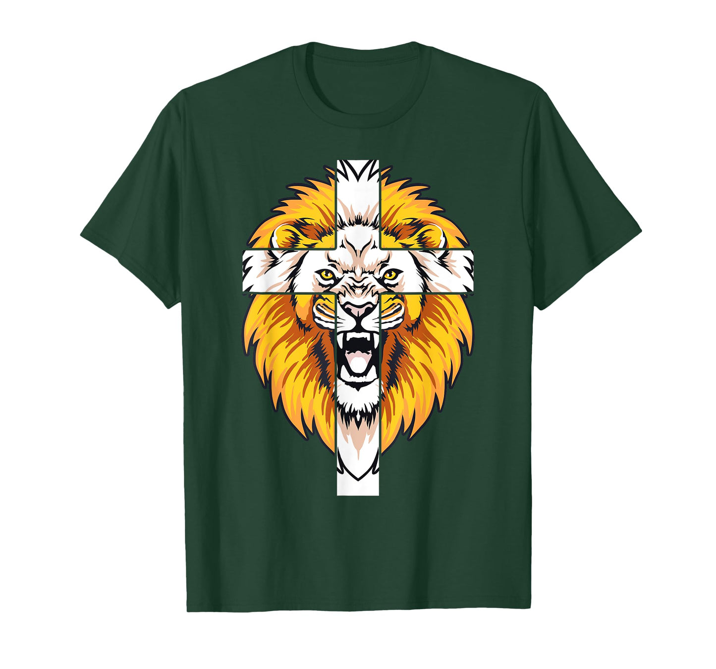 Lion This DAD Prays God Jesus Cross Christian Dad Grandpa T-Shirt