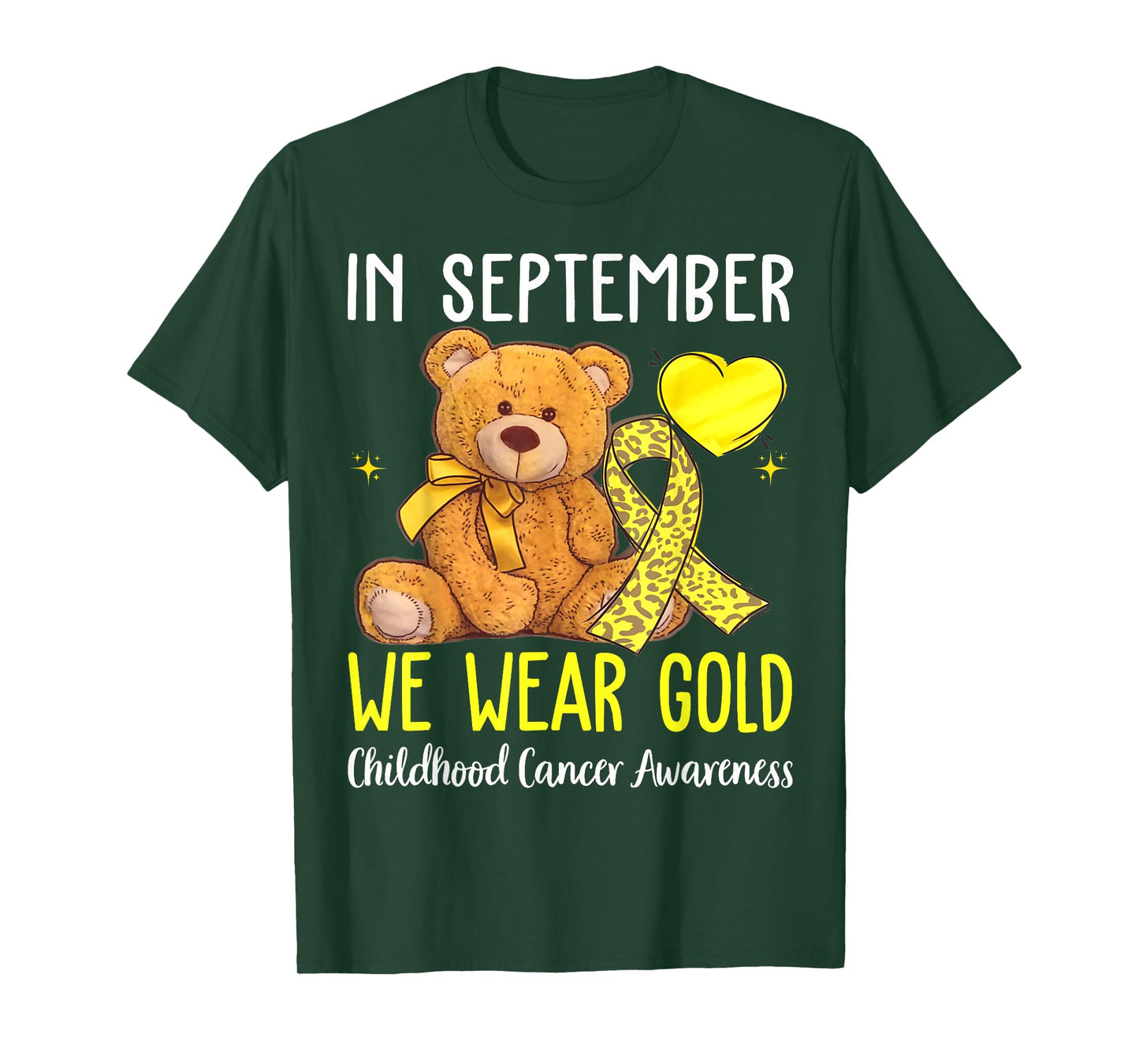 in September We Wear Gold Childhood Cancer Awareness Ribbon T-Shirt