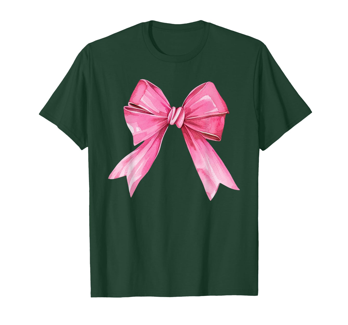 Cute Pink Coquette Bow Girl Women Pink Bow Ribbon T-Shirt