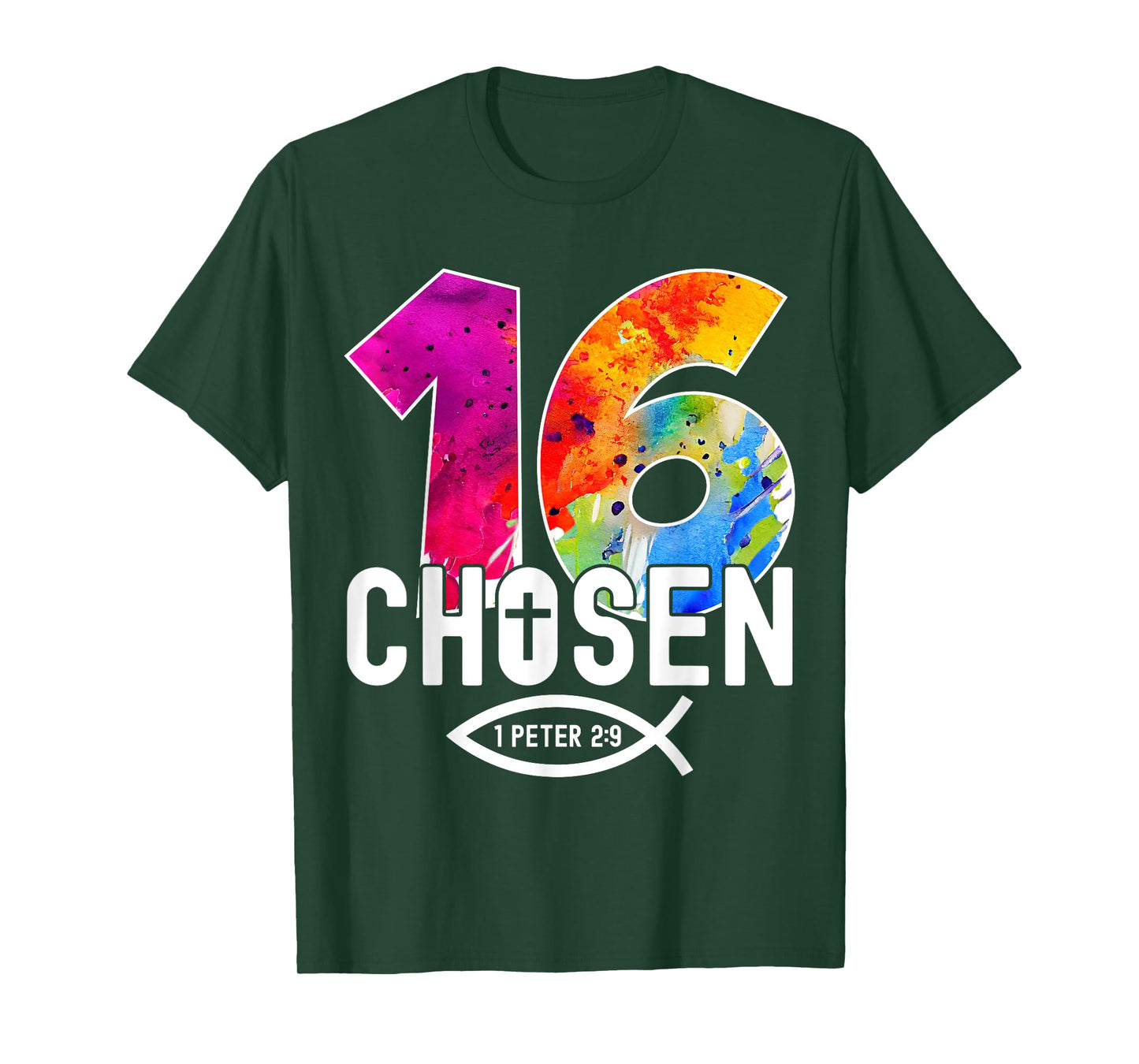 Chosen 16 Religious 16 Years Jesus 16TH Birthday T-Shirt