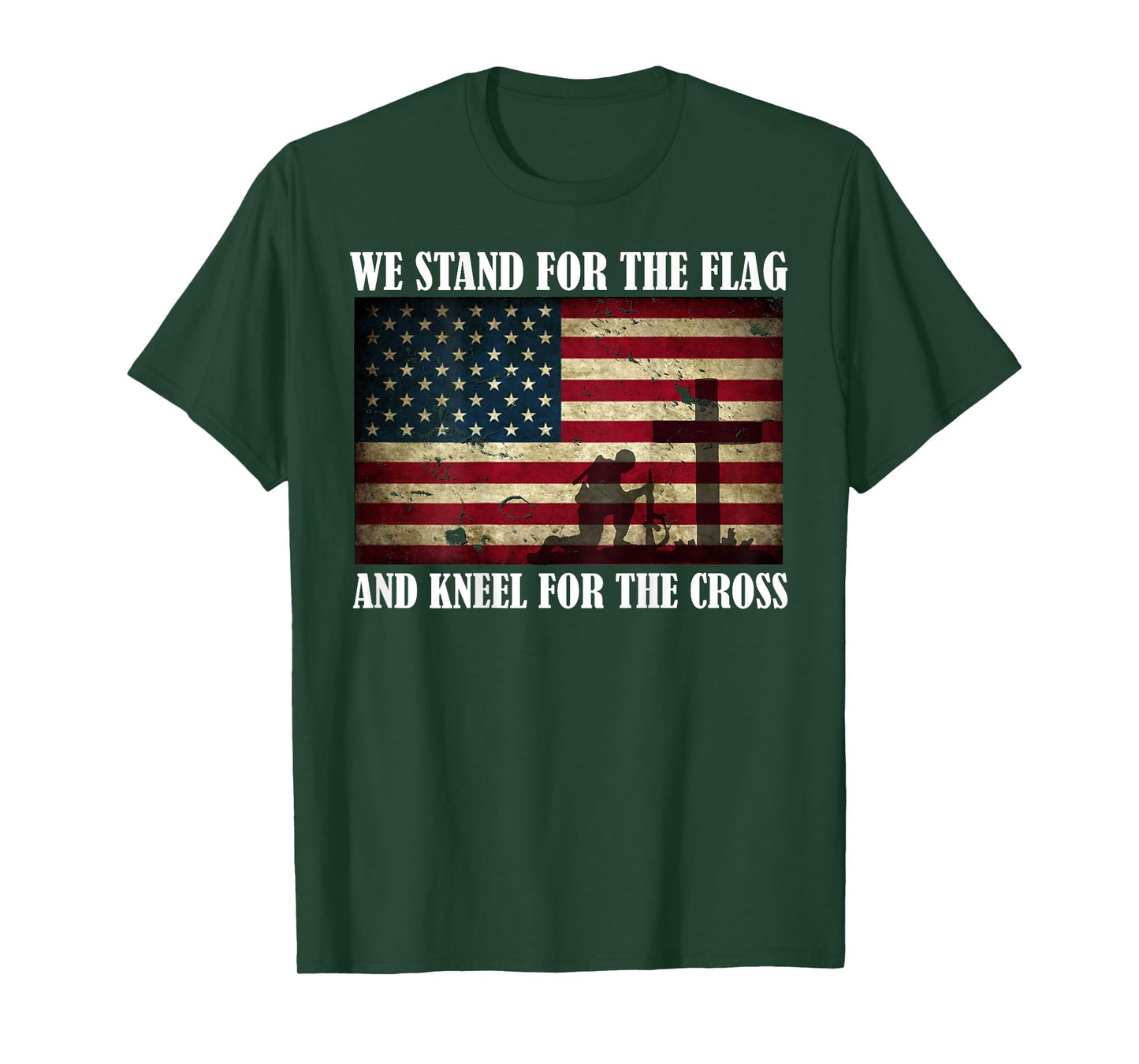 We Stand For The Flag And Kneel For The Cross Back T Shirt T-Shirt