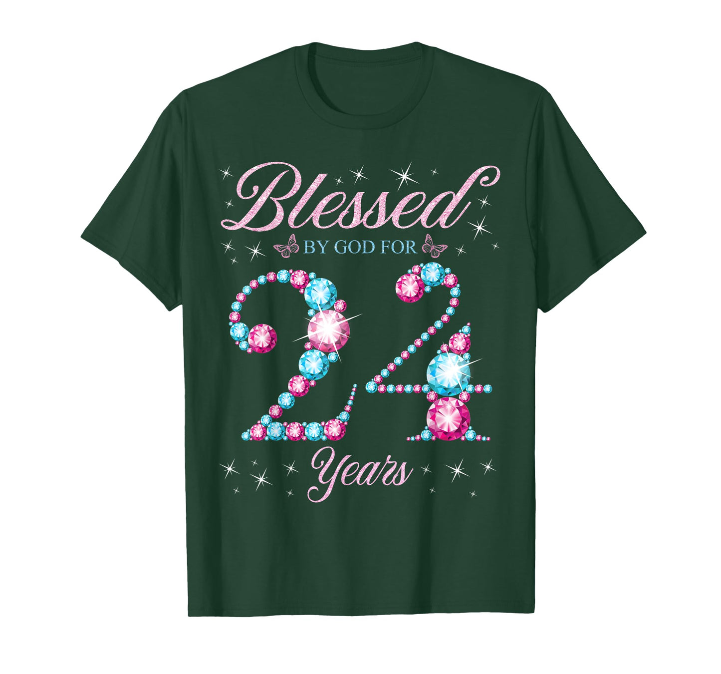 Blessed By God For 24 Years Old 24th Birthday Woman Queen T-Shirt
