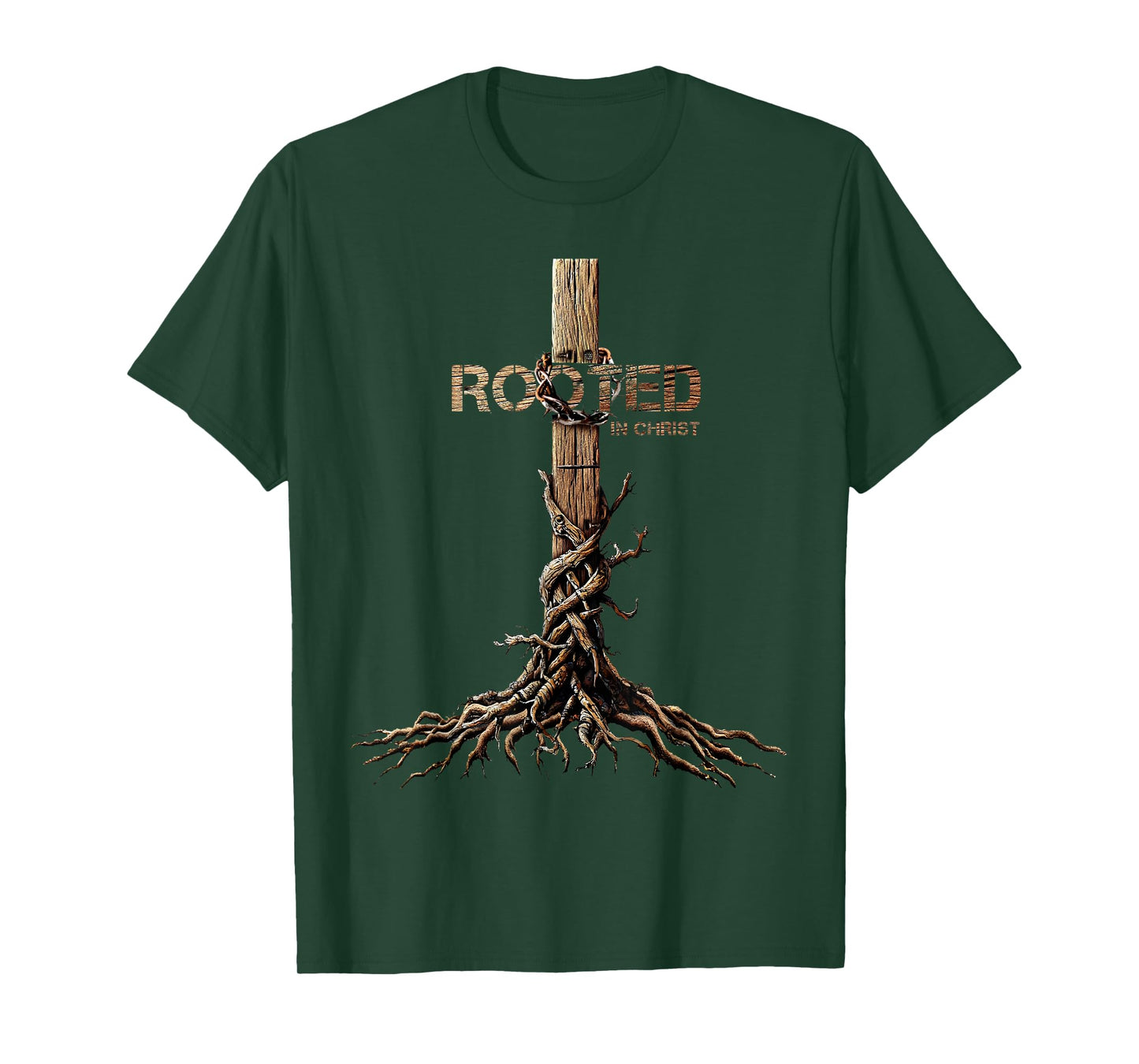 Rooted in Christ Shirt, Jesus Shirts, Cross Christian T-Shirt