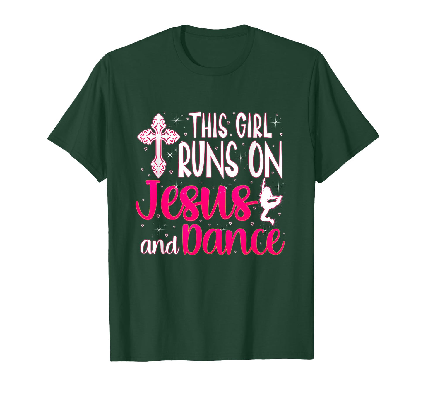 Girl Runs On Jesus And Dance Christian Love Dancer T-Shirt