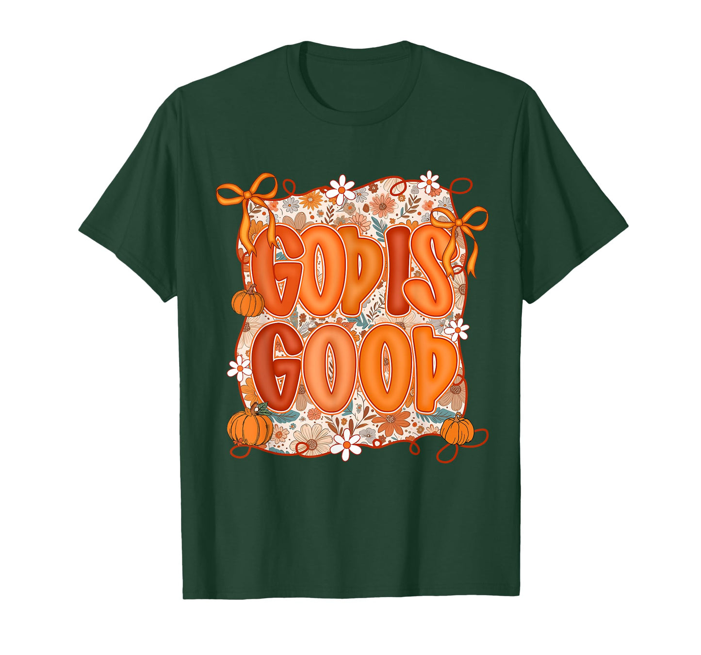 God is Good Retro Pumpkin Thanksgiving Autumn Fall Women T-Shirt