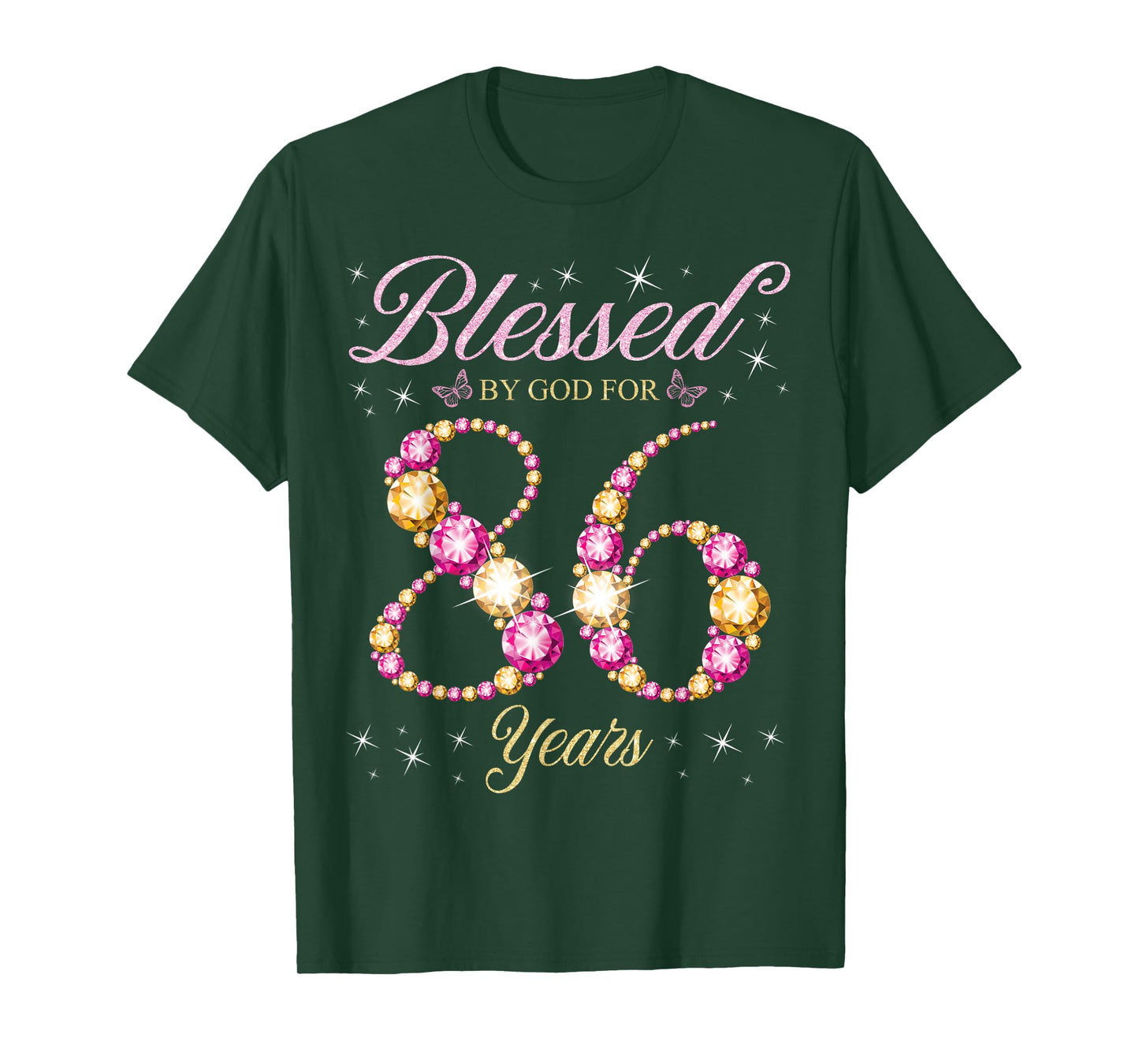 Blessed By God For 86 Years Old 86th Birthday Party T-Shirt