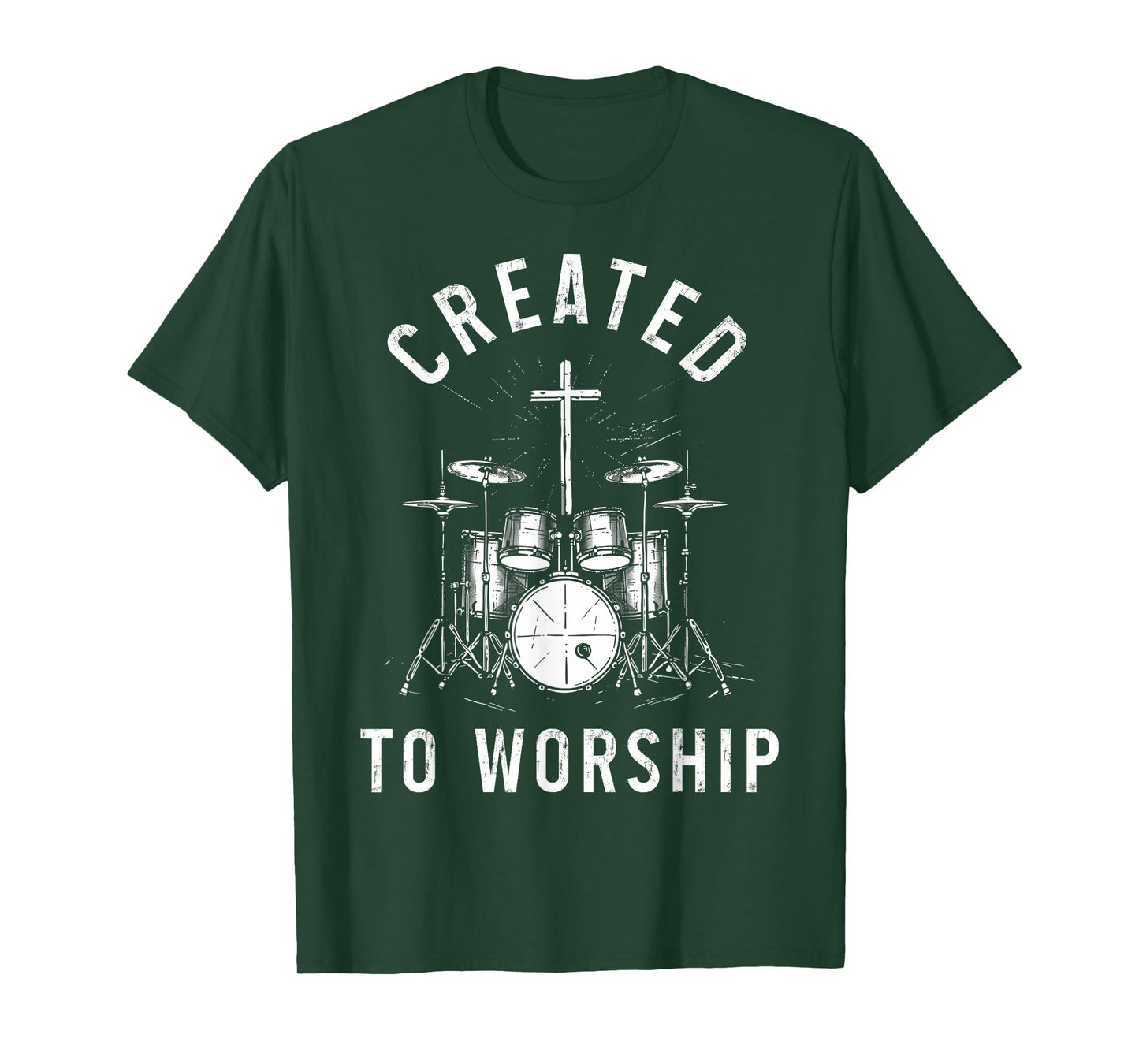Christian Drummer Created To Worship Faith Cross Jesus T-Shirt