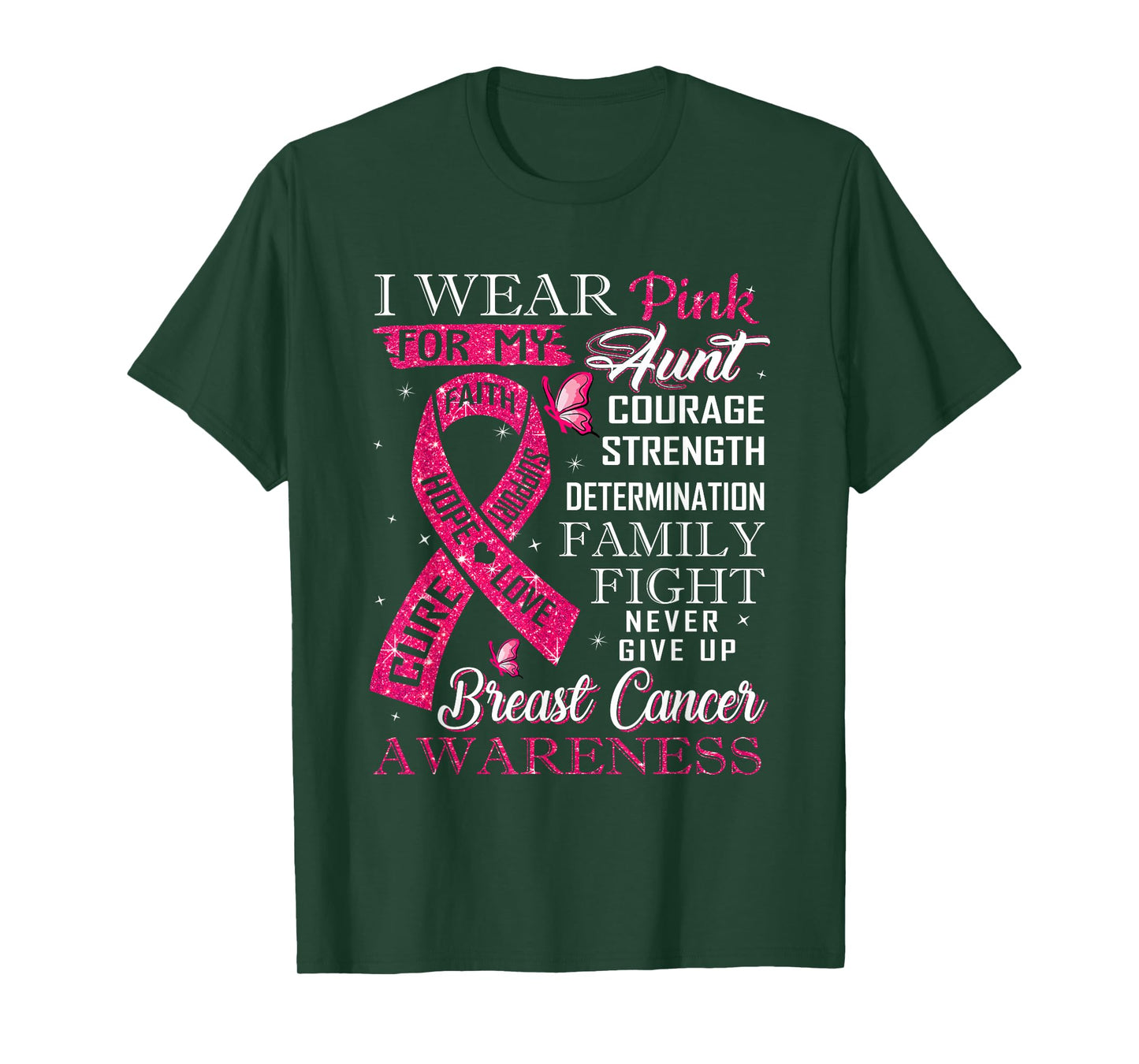 I Wear Pink for My Aunt Breast Cancer Warrior Support Squad T-Shirt