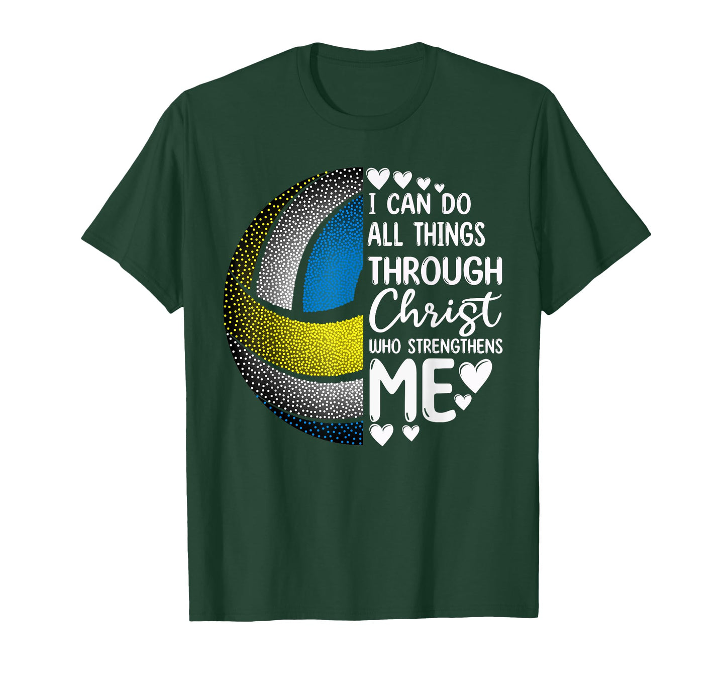 Volleyball Girl Women Boy Men Funny Volleyball Christ Verse T-Shirt