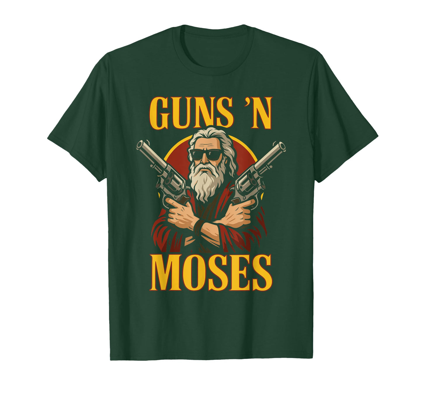 Guns N Moses - Funny Jewish Christian Bible Rock T-Shirt