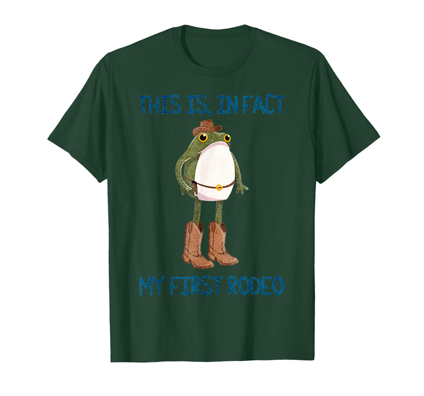 Funny Quote This Is In Fact My First Rodeo Retro Cowboy Frog T-Shirt