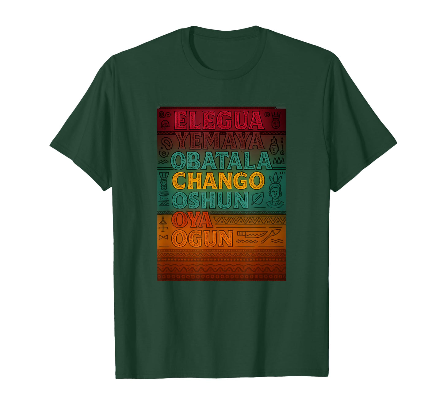 Seven African Gods Powers Obatala Orisha Spirits, Africa T-Shirt