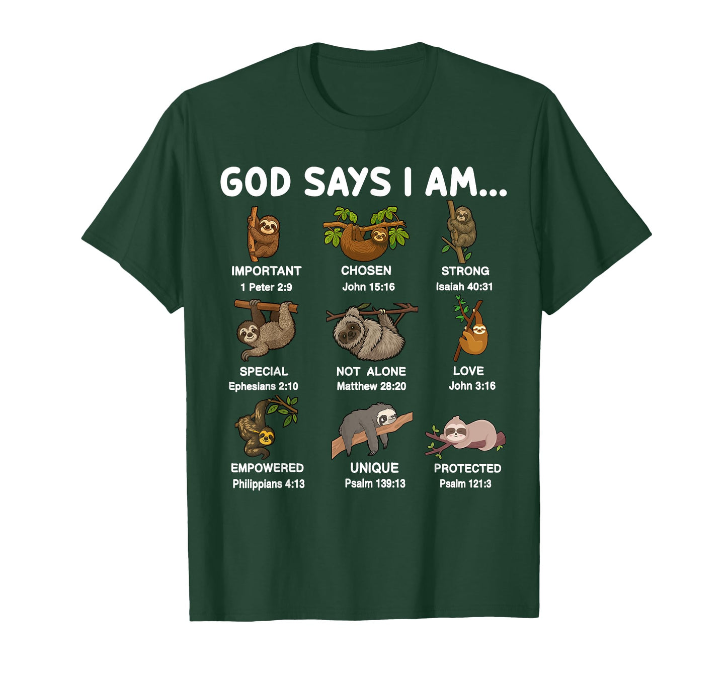 God Say I Am Sloth-Shirt Toddler Boys Christian Son Brother T-Shirt