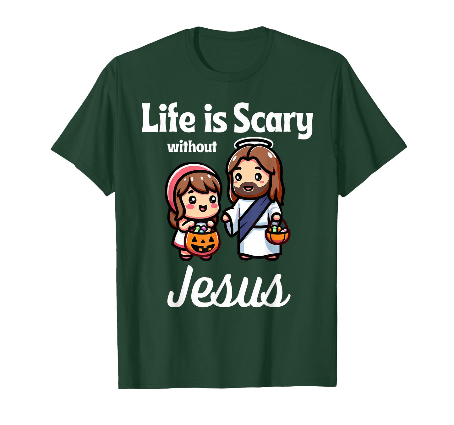 Without Jesus Life is Scary Christian Halloween Jesus Faith T-Shirt