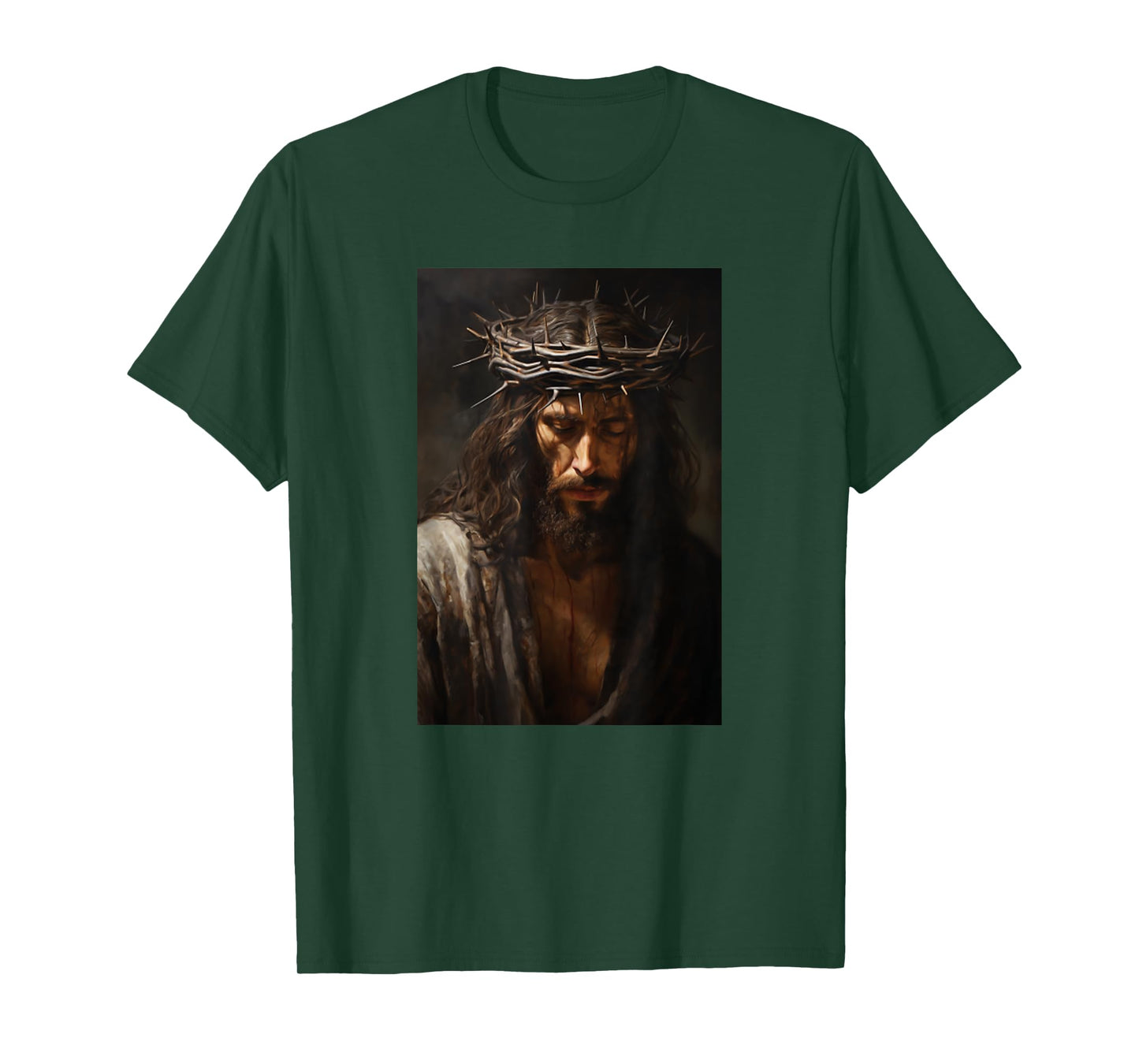 Vintage Jesus Christ Wearing Crown Of Thorns In Prayer T-Shirt