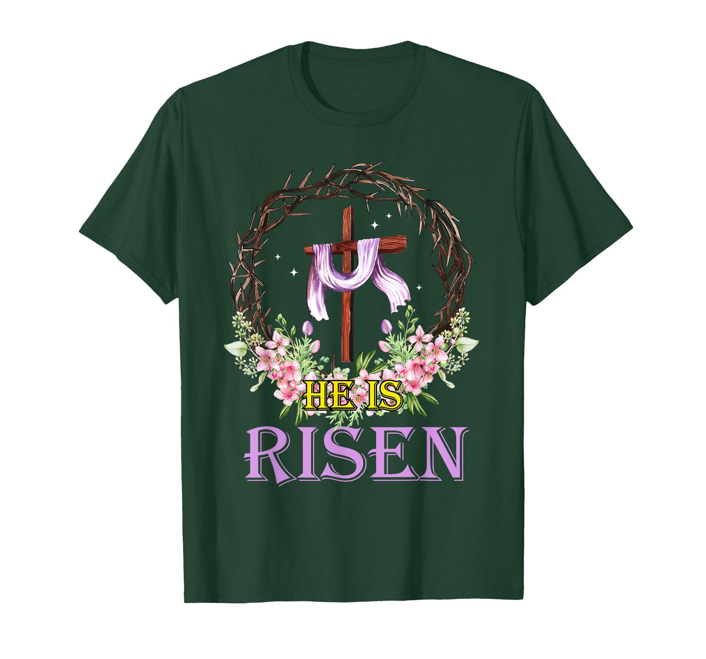 He Is Risen Cross Christian Jesus Easter T-Shirt