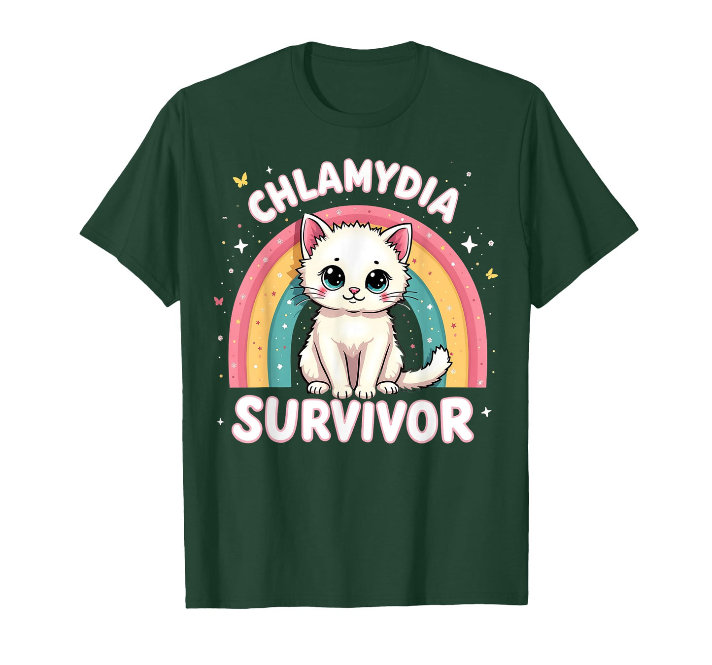 Chlamydia Survivor Cat Funny Adult Humor Inappropriate T-Shirt