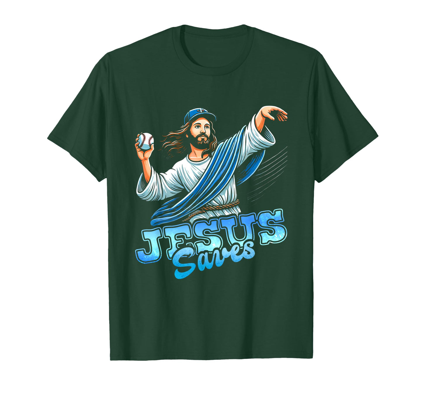 Jesus Save Baseball Sport Player Religious Christian Faith T-Shirt