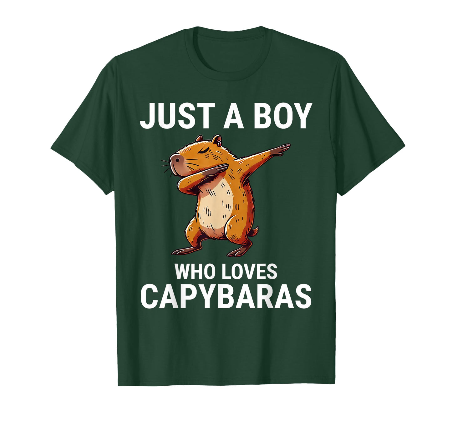 Just A Boy Who Loves Capybaras Cute Capybara Dabbing T-Shirt