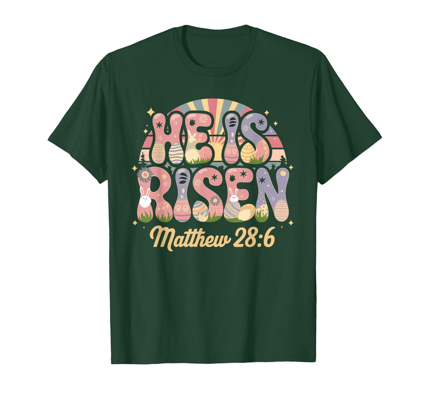 He is Risen Jesus Christian Easter Shirt Women Kids Girls T-Shirt