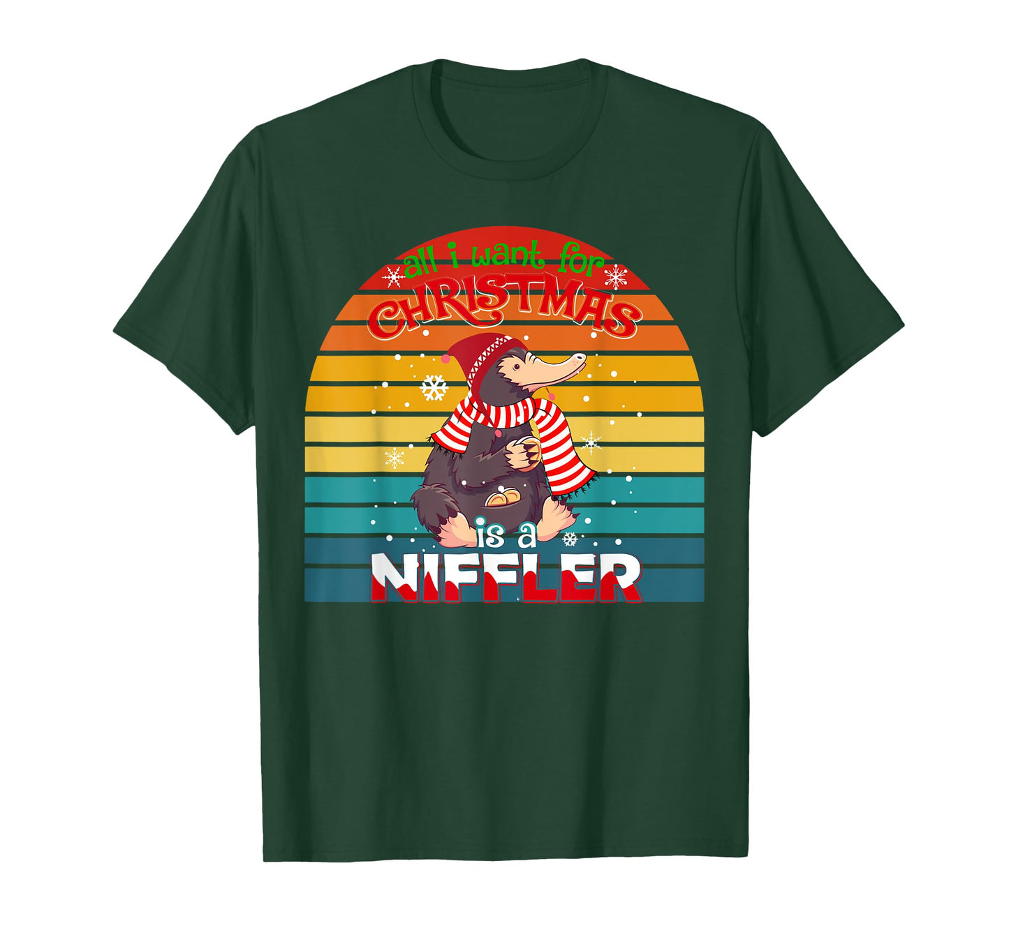 ALL I WANT FOR CHRISTMAS IS A NIFFLER MEN KIDS XMAS FAMILY T-Shirt