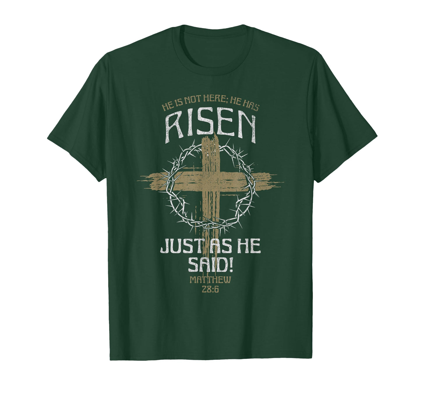 Jesus He is Not Here He Has Risen Christian Men Women Kids T-Shirt