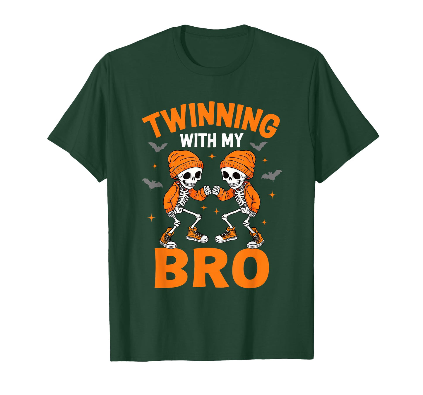 Twin Boys Twinning Halloween Best Friend Matching Skeleton T-Shirt