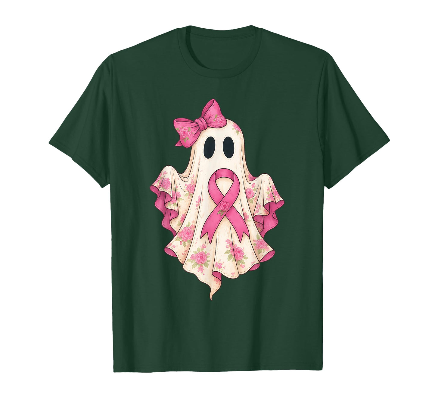 in October, We Wear Pink Ghost Breast Cancer Awareness Tees T-Shirt
