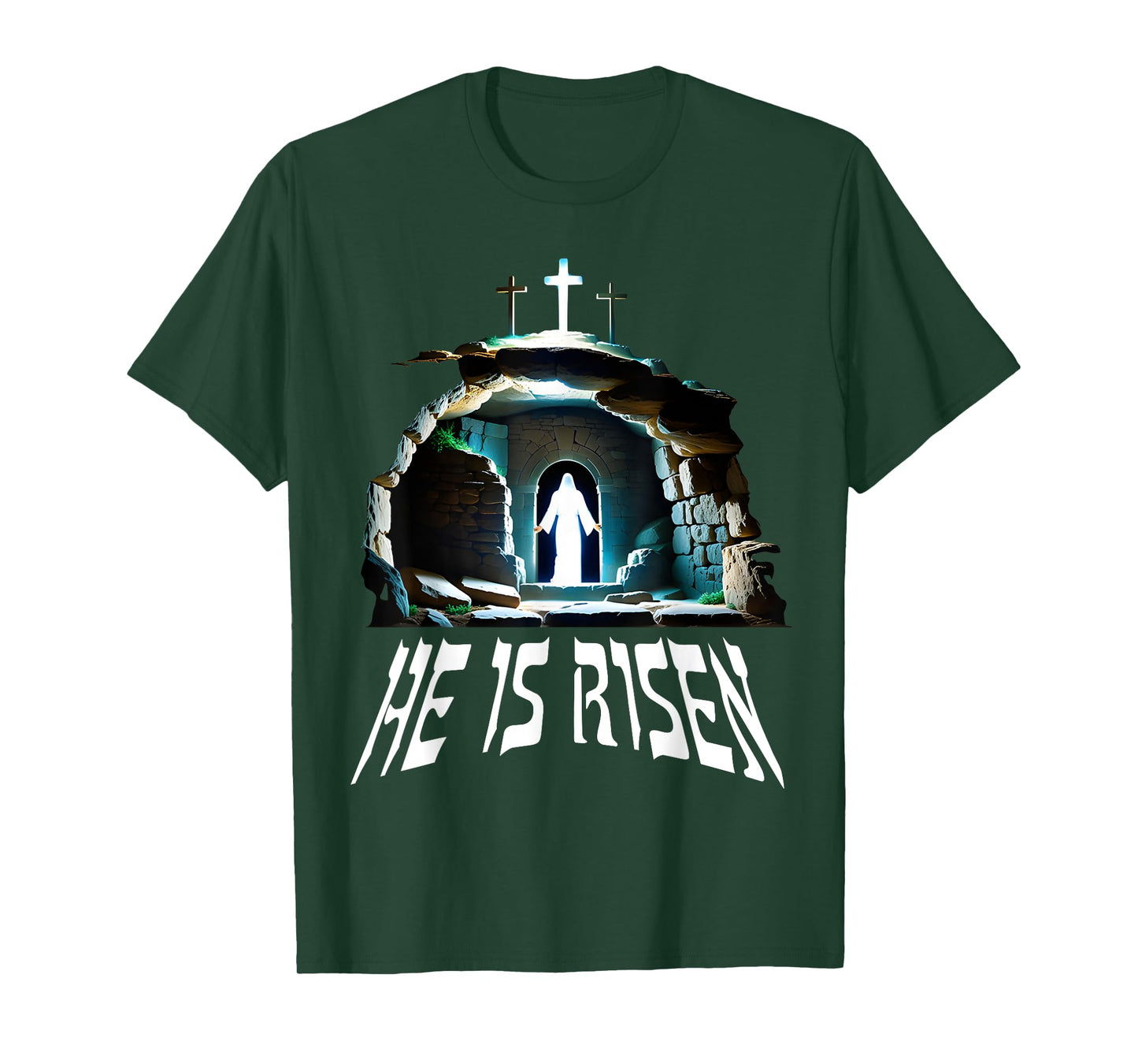 Resurrection Jesus Empty Tomb He Is Risen Glory tee T-Shirt