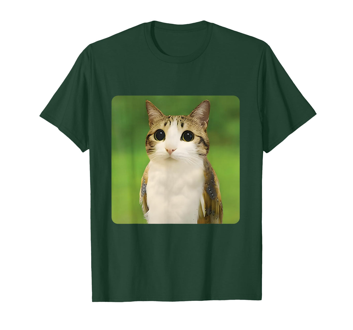 Cat Owl Funny Cursed Internet Trendy Cat Cute Meme Brainrot T-Shirt